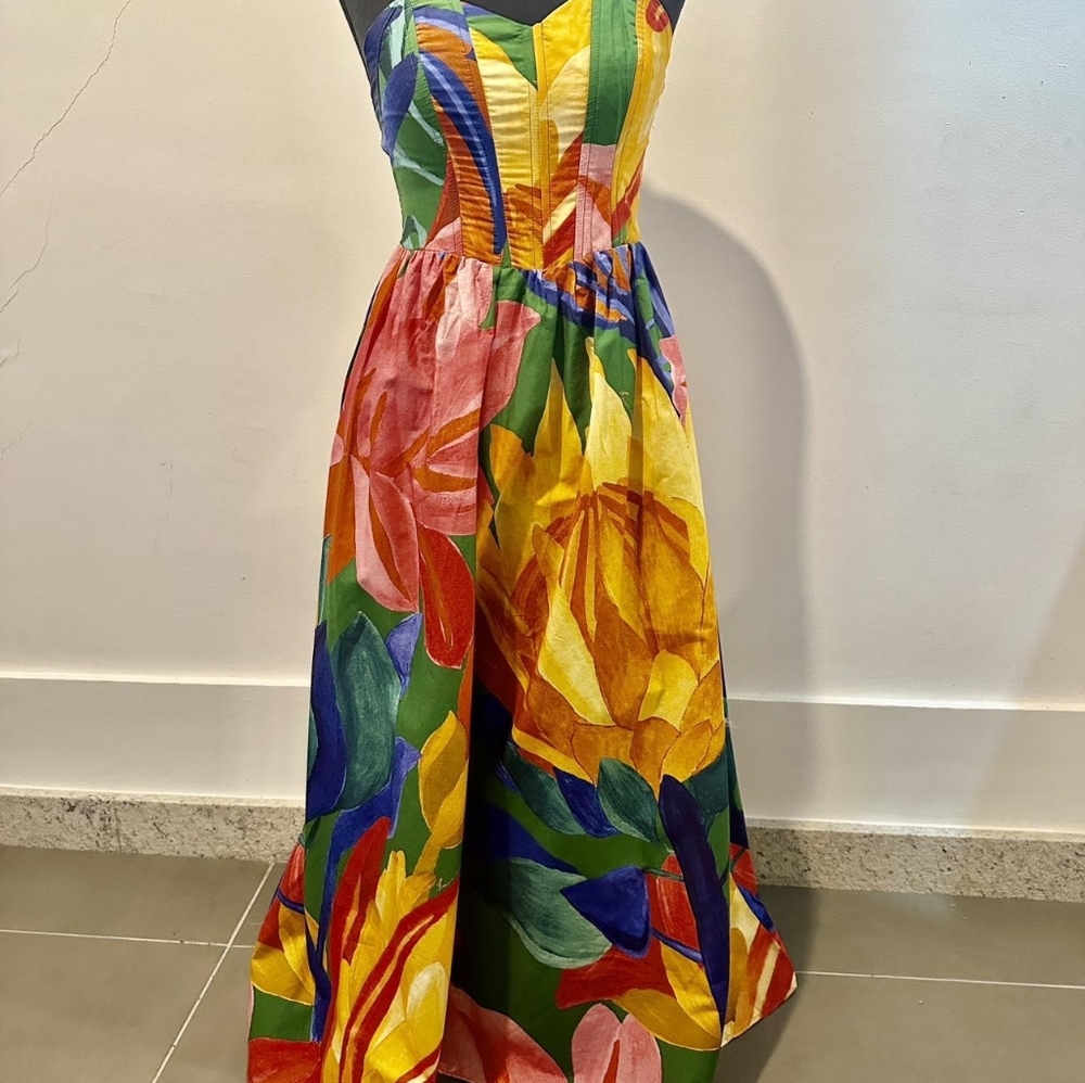 FARM Rio Floral Strapless Maxi Dress